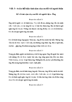 Tập làm văn lớp 2: Kể về tình cảm của em đối với người thân | Chân trời sáng tạo