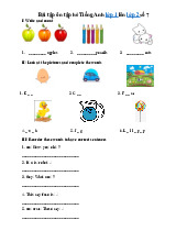 Bài tập ôn tập hè Tiếng Anh lớp 1 lên lớp 2 số 7