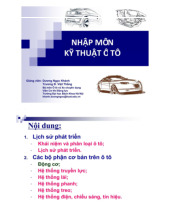 Bài giảng môn Nhập môn kĩ thuật ô tô | Trường Đại học Bách Khoa Hà Nội