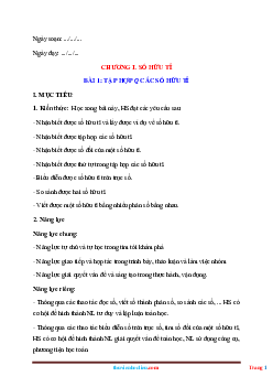 Giáo án toán lớp 7 sách cánh diều học kì 1