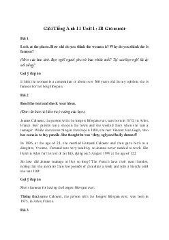 Giải Tiếng Anh 11 Unit 1: 1B Grammar | Friends Global