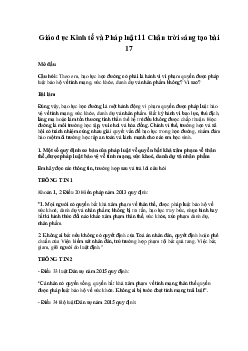 Giải SGK Giáo dục Kinh tế và Pháp luật 11 Bài 17 | Chân trời sáng tạo