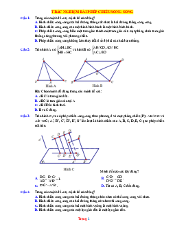 Trắc nghiệm bài phép chiếu song song (giải chi tiết)