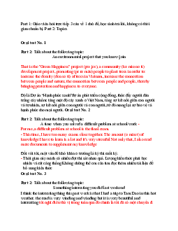 30 Chủ đề bài nói Tiếng anh B1