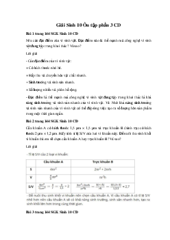 Giải Sinh 10 Ôn tập phần 3 | Cánh diều