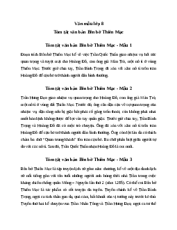 Văn mẫu lớp 8: Tóm tắt văn bản Bên bờ Thiên Mạc (3 mẫu) Ngữ Văn 8 | Cánh diều