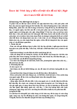 Soạn bài Trình bày ý kiến về một vấn đề xã hội | Ngữ văn 8 sách Kết nối tri thức