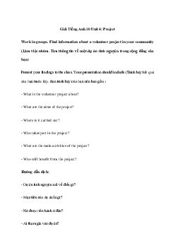 Tiếng Anh 10 Unit 4: Project - Kết Nối Tri Thức