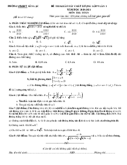Đề KSCL Toán 9 lần 1 năm 2020 – 2021 phòng GD&ĐT Yên Lạc – Vĩnh Phúc