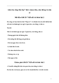 Giải GDCD 7 Bài 2: Quan tâm, cảm thông và chia sẻ | Kết nối tri thức