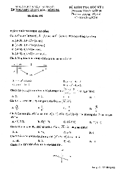 Đề thi HK1 Toán 10 năm 2020 – 2021 trường THPT Lê Quý Đôn – Hà Nội