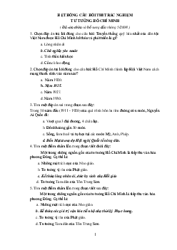 Hệ thống câu hỏi thi trắc nghiệm Tư tưởng Hồ Chí Minh | Học viện Nông nghiệp Việt Nam