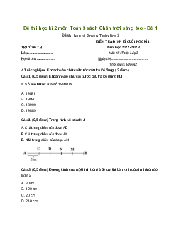 Bộ đề thi học kì 2 môn Toán 3 năm 2022 - 2023  | Chân trời sáng tạo