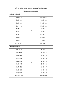 Giải Vở bài tập Toán lớp 3 Chân trời sáng tạo: Bảng chia 8 (trang 66)