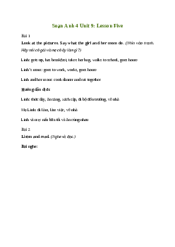 Giải Tiếng Anh lớp 4 Unit 9: Lesson Five | Family and Friends