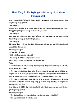 Giải Hoạt động trải nghiệm 10 Cánh diều: Hoạt động 5 chủ đề 4