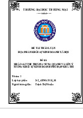Nghiên Cứu Khởi Sự Kinh Doanh Xã Hội | Bài thảo luận khởi sự kinh doanh