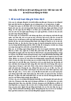 Văn mẫu 8 Kể lại một hoạt động xã hội | Viết bài văn Kể lại một hoạt động từ thiện