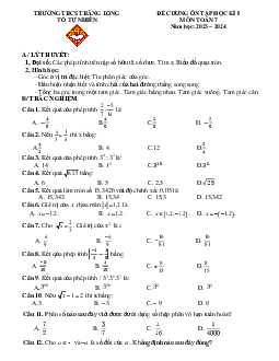 Đề cương học kì 1 Toán 7 năm 2023 – 2024 trường THCS Thăng Long – Hà Nội