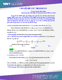 Chuyên đề cực trị hàm ẩn – Nguyễn Minh Nhiên Toán 12