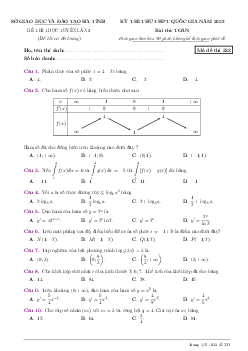 Đề thi thử trực tuyến THPT Quốc gia 2023 môn Toán lần 3 sở GD&ĐT Hà Tĩnh