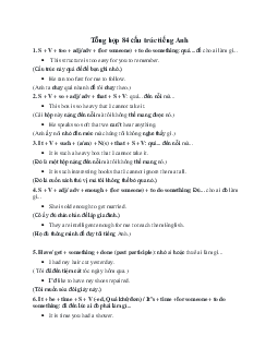 Tổng hợp 84 cấu trúc Tiếng Anh thông dụng