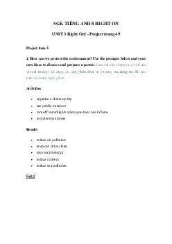 Tiếng Anh 8 Unit 3 Right on! trang 49