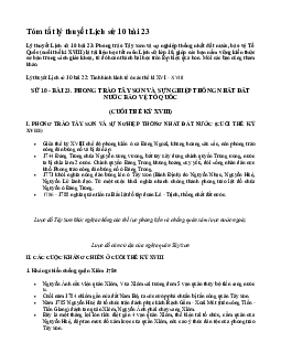 Lịch sử 10 bài 23: Phong trào Tây Sơn và sự nghiệp thống nhất đất nước, bảo vệ Tổ Quốc (cuối thế kỉ XVIII)