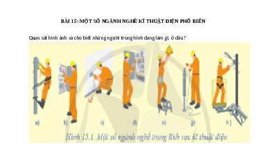 Giáo án điện từ Công nghệ 8 Bài 15 Cánh Diều: Một số ngành nghề kĩ thuật điện