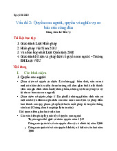 Quyền con người và nghĩa vụ công dân | Môn Luật Hiến Pháp - Trường Đại học Luật Hà Nội