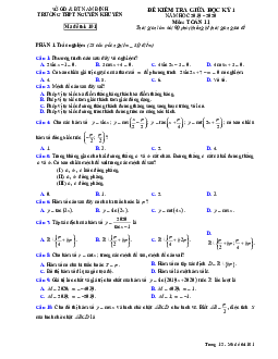 Đề kiểm tra giữa kỳ 1 Toán 11 năm 2019 – 2020 trường Nguyễn Khuyến – Nam Định