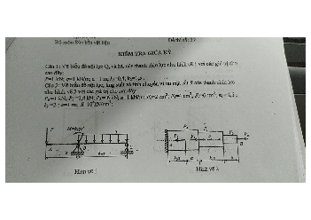 Đề thi cuối kỳ học phần Sức bền vật liệu (có đáp án) | Đại học Bách Khoa Hà Nội