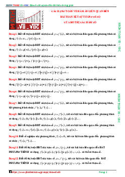 Các dạng toán về hàm ẩn liên quan đến sự tương giao của đồ thị hàm số Toán 12