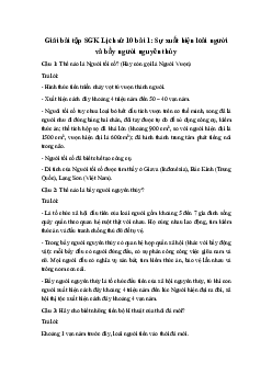 Giải bài tập SGK Lịch sử 10 bài 1: Sự xuất hiện loài người và bầy người nguyên thủy