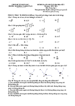 Đề học kì 1 Toán 7 năm 2023 – 2024 phòng GD&ĐT Hưng Hà – Thái Bình