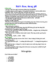 Lý thuyết Khoa học tự nhiên 8 Kết nối tri thức Bài 9_ Base thang pH