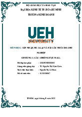 Bài Thu Hoạch Chương 4 Các chiến lược M&A môn Sáp nhập, mua lại và tái cấu trúc doanh nghiệp  | Trường Đại học Kinh tế Thành phố Hồ Chí Minh