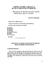 CÁC VẤN ĐỀ CHÍNH VỀ QUẢN LÝ NHÀ NƯỚC VÀ KINH TẾ (QLNN)