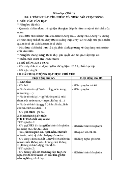 Giáo án Khoa học lớp 4 Bài 1 | Kết nối tri thức