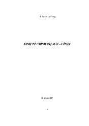 Giáo trình kinh tế chính trị Mac-Lenin | Trường đại học Bách Khoa Hà Nội