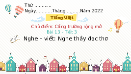 Giáo án điện tử Tiếng Việt 3 Tập 1 Bài 13 Kết nối tri thức: Bài tay cô giáo - Viết