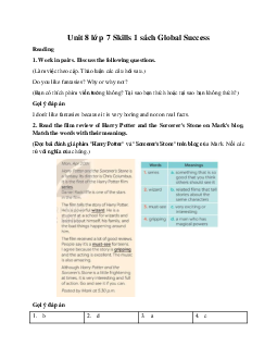 Unit 8 lớp 7 Skills 1 sách Global Success