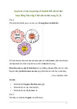 Soạn bài  Luyện từ và câu: Luyện tập về danh từ | Kết nối tri thức