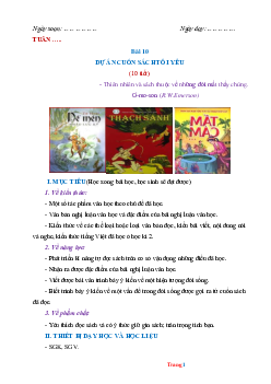 Giáo án môn Văn 6 Bài 10: Dự án cuốn sách tôi yêu sách Kết nối tri thức