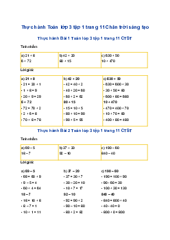Cộng nhẩm, trừ nhẩm trang 11 Chân trời sáng tạo