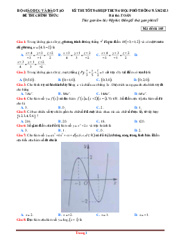 Đề thi thử tốt nghiệp THPT môn Toán 2023 (có đáp án)