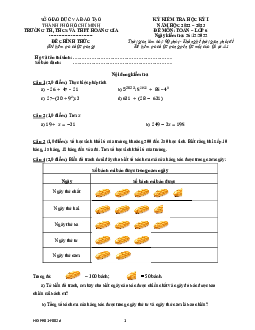 Đề học kỳ 1 Toán 6 năm 2022 – 2023 trường Hoàng Gia – TP HCM