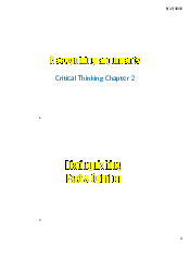 Critical Thinking Chapter 2 - Critical Thinking | Trường Đại học Quốc tế, Đại học Quốc gia Thành phố HCM