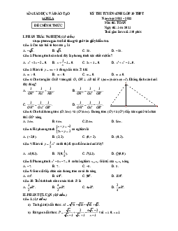 Đề thi tuyển sinh lớp 10 môn Toán năm 2021 – 2022 sở GD&ĐT Sơn La