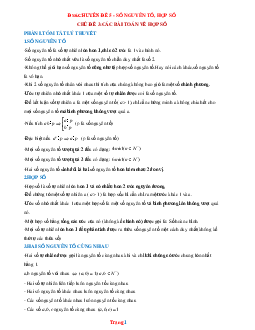 Luyện thi HSG Toán 6 chủ đề: Các bài toán về hợp số